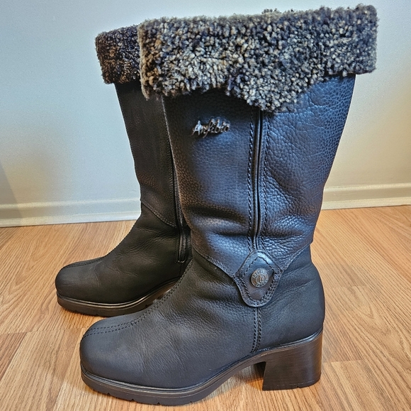 Anfibio Women's Moto Mid Calf Leather Biker Square Toe Black Boho Boots Size 37. - Picture 3 of 15